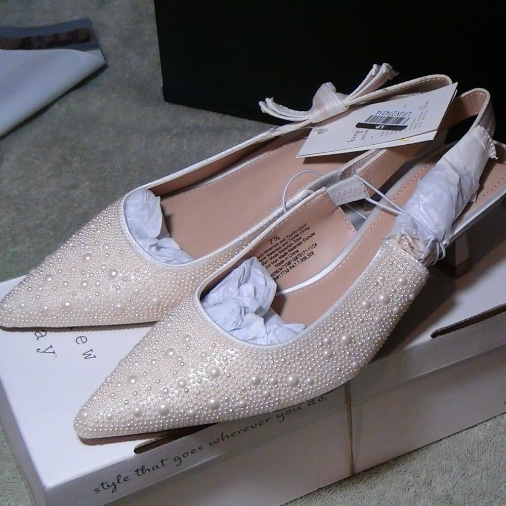 Women's Milan Slingback Pumps - A New Day Cream Stiletto Heel (6-11)